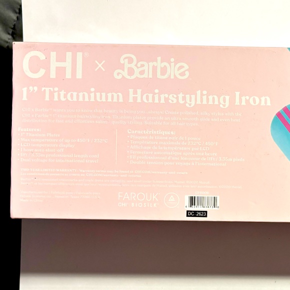 CHI X Barbie Malibu Titanium Hairstyling Flat Iron Hair Straightener 1 inch NEW - Picture 8 of 8